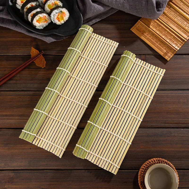 Sushi Mat Bamboo - เสื่อไม้ไผ่ม้วนสำหรับห้องครัวอุปกรณ์ทำซูชิแบบ DIY แผ่นรองข้าวแผ่นไม้ไผ่อุปกรณ์ทำซูชิแบบญี่ปุ่น
