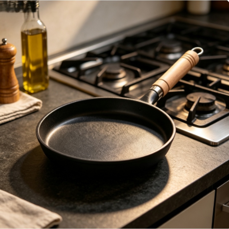 Crepe Pan Nonstick - กระทะเหล็กหล่อขนาด 26 ซม. ไม่เคลือบผิว สำหรับทำเครปและแพนเค้ก ใช้ได้กับเตาแก๊สและเตาแม่เหล็กไฟฟ้า