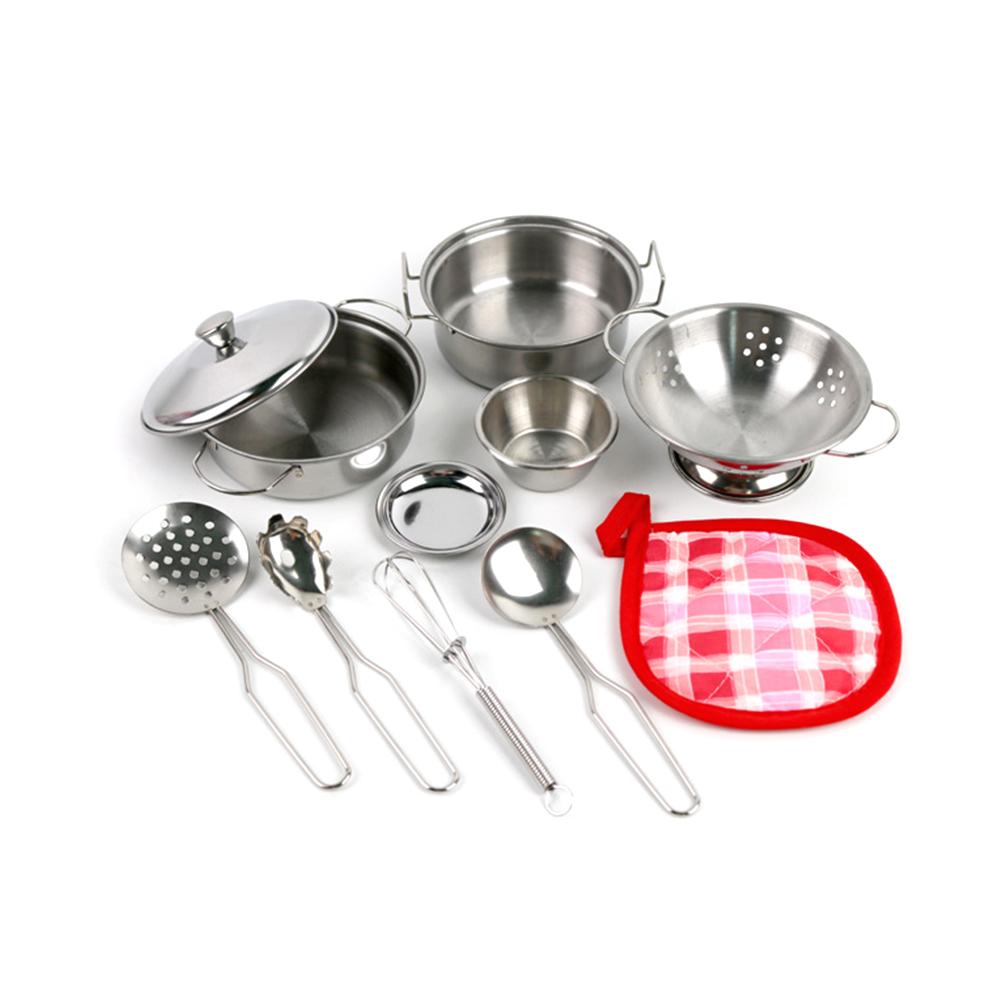 Paella Pan Steel - ของเล่นชุดครัวจำลองพร้อมอุปกรณ์ทำอาหารสแตนเลส หม้อ กระทะ ชุดของเล่นครัวสำหรับเด็ก เกมทำอาหารขนาดเล็ก หม้อ