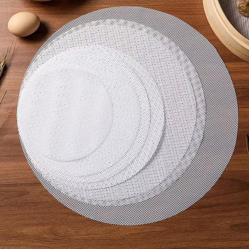 Sushi Mat Bamboo - 【NN71】แผ่นรองนึ่งซิลิโคนสีขาวแบบใช้ซ้ำได้ 1 ชิ้น แผ่นรองนึ่งทรงกลมสำหรับหม้อนึ่งไม้ไผ่ ทนความร้อน ใช้ในครัว
