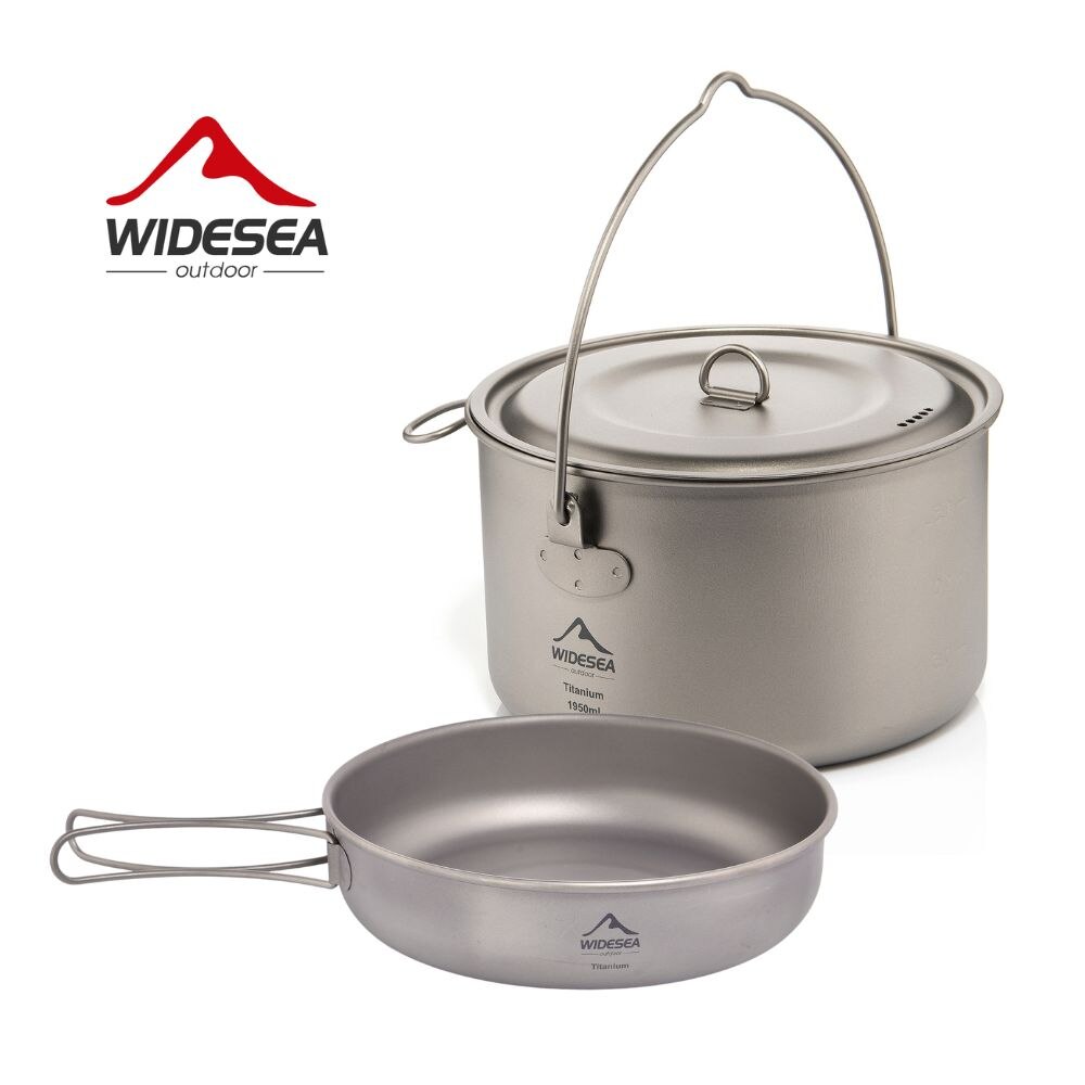 Paella Pan Steel - ชุดเครื่องครัวไทเทเนียมสำหรับตั้งแคมป์แบบกว้างชุดเครื่องครัวสำหรับท่องเที่ยวหม้อทำอาหารกลางแจ้งกระทะทอดปิกนิกครัวเดินป่าปีนเขา