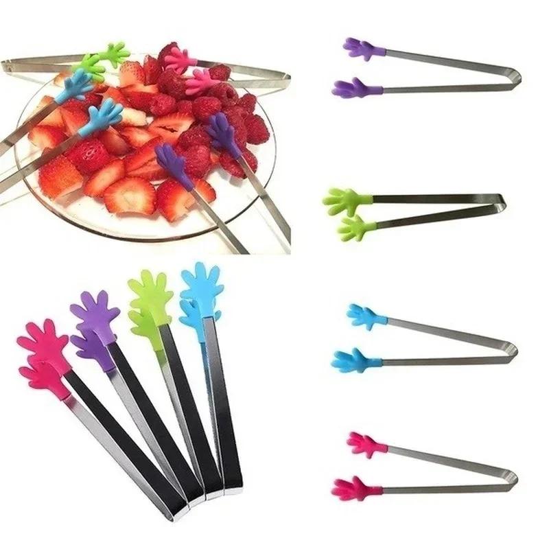 Home Cooking Supplies - ที่หนีบอาหารขนาดเล็กแบบมีด้ามจับสแตนเลสเคลือบซิลิโคนสีสันสดใส ปี 2026 เหมาะสำหรับใช้ในครัวเรือน อุปกรณ์ทำอาหารประจำวัน
