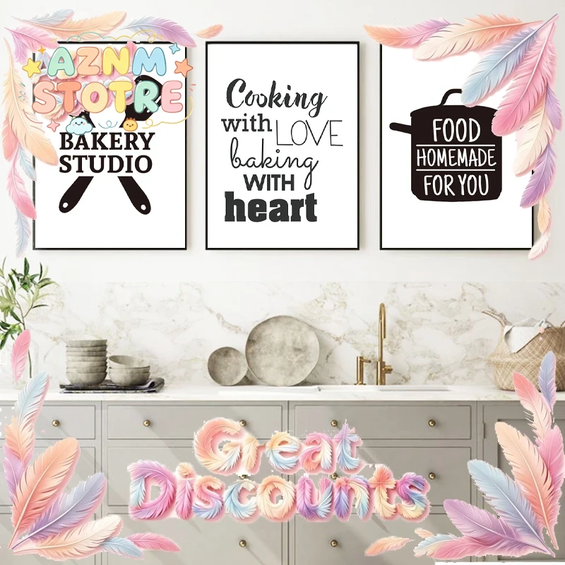 Home Cooking Quotes - ภาพพิมพ์และโปสเตอร์คำคมตกแต่งครัว 
