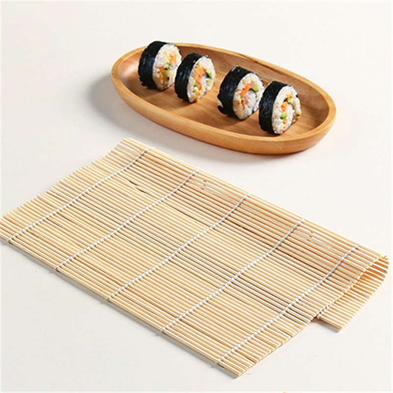Sushi Mat Bamboo - ชุดทำซูชิ 1 ชิ้น พร้อมแม่พิมพ์ข้าวไม้ไผ่ อุปกรณ์ทำโรลข้าว แม่พิมพ์ทำข้าว