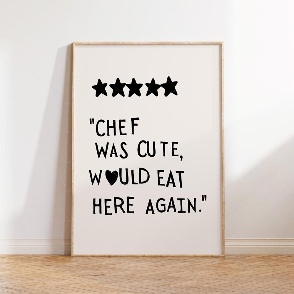Minimalist หัวใจสีดํา Chef คํา - Home Cooking Quotes บทวิจารณ์และราคา