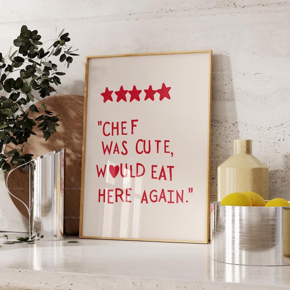 Minimalist หัวใจสีดํา Chef คํา - Home Cooking Quotes บทวิจารณ์และราคา