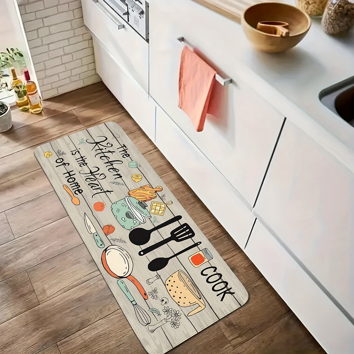 พรมปูพื้นครัวลายอุปกรณ์ครัว พร - Home Cooking Quotes บทวิจารณ์และราคา