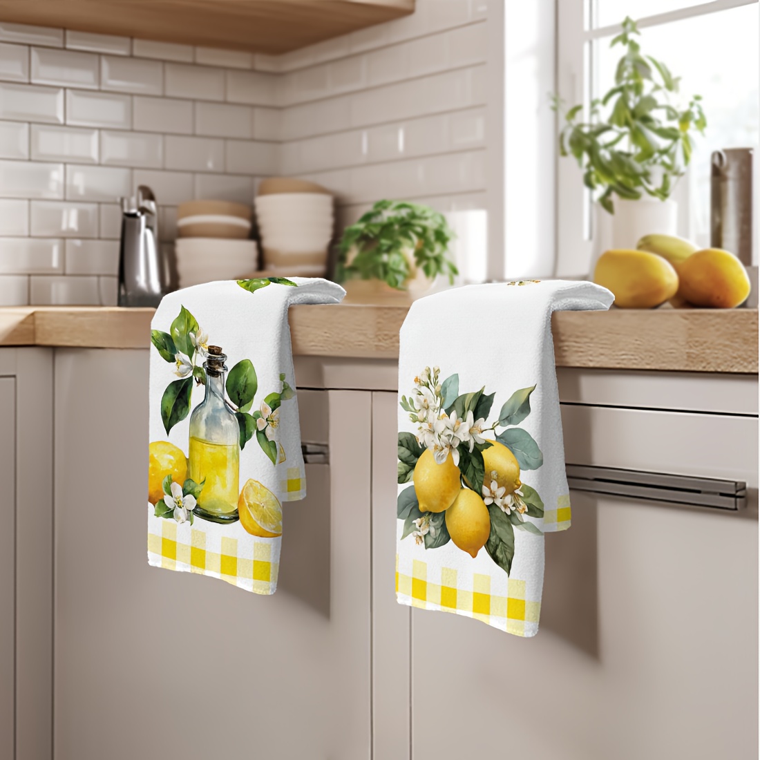 ผ้าเช็ดครัวลายดอกไม้เลมอน 2 ชิ - Home Cooking Supplies บทวิจารณ์และราคา