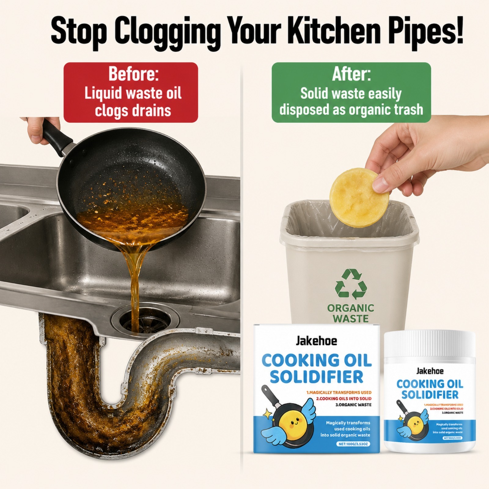 ผงทำให้น้ำมันปรุงอาหารแข็งตัว  - Home Cooking Oil Disposal บทวิจารณ์และราคา