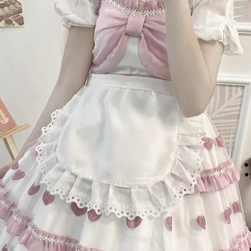 ผ้ากันเปื้อนลูกไม้สีดำขาวสไตล์ - Home Cooking Work บทวิจารณ์และราคา