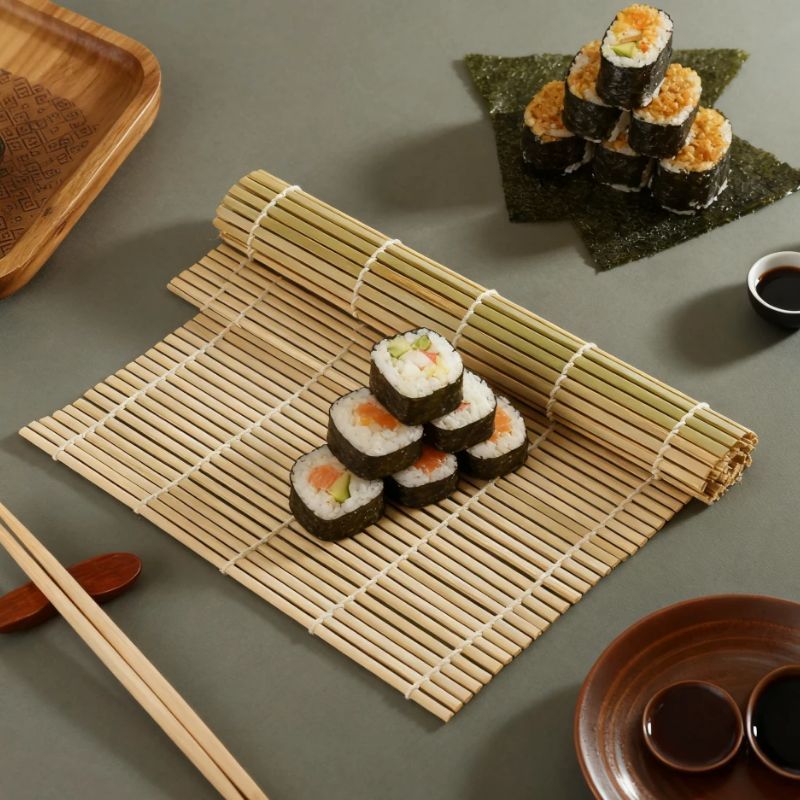 แผ่นไม้ไผ่ธรรมชาติสำหรับทำซูชิ - Sushi Mat Bamboo บทวิจารณ์และราคา