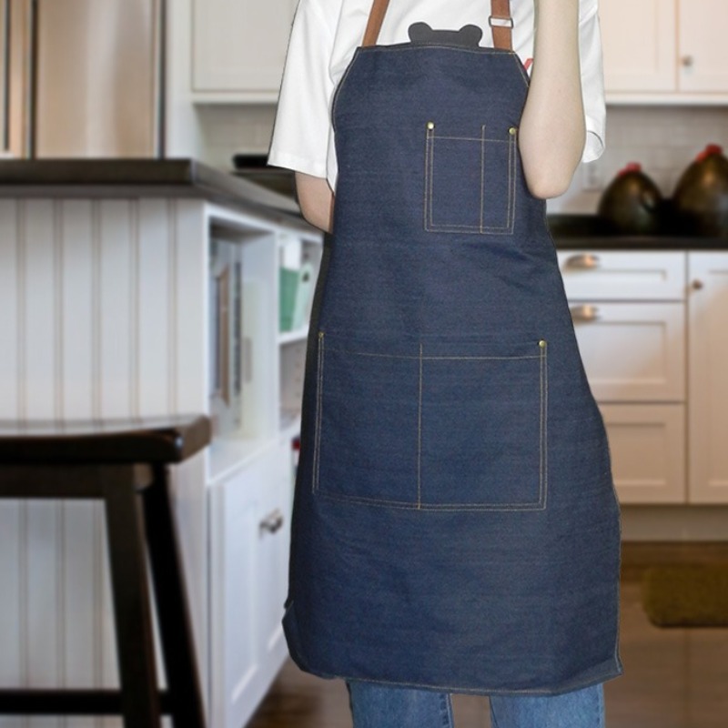 ผ้ากันเปื้อนเดนิมสำหรับผู้ชายผ - Home Cooking Work บทวิจารณ์และราคา